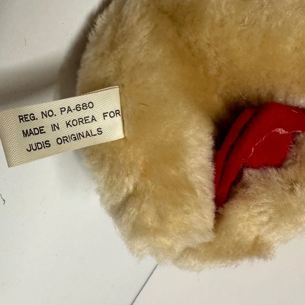 Vintage Crib Hanger Bear Judi's Originals Korea Plush Baby Nursery Decor I Wuv U